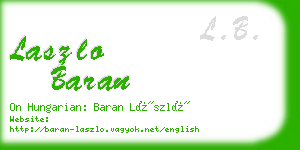 laszlo baran business card